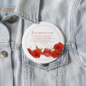 Love is Patient Red Rose Ronde Button 4,0 Cm (In situ)