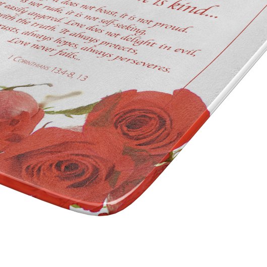 Love is Patient Red Rose Snijplank (Hoek)