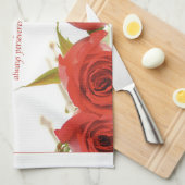 Love is Patient Red Rose Theedoek (Quarter Fold)