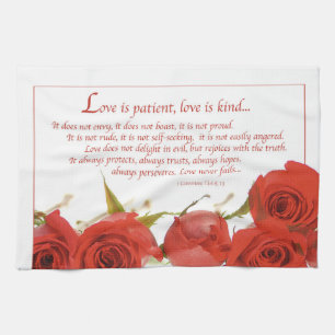 Love is Patient Red Rose Theedoek