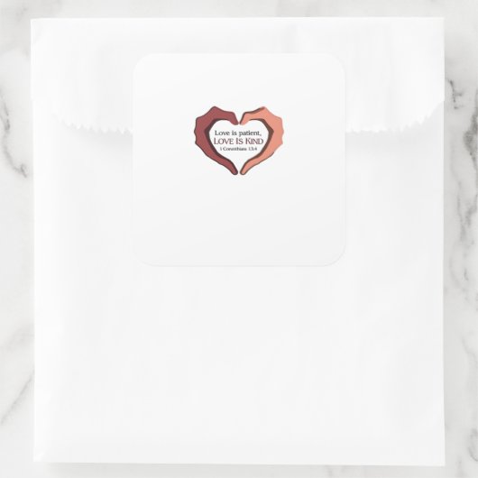 Love Is Patient Refined Aesthetic  Vierkante Sticker (Tas)