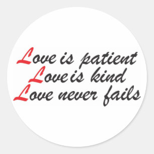 Love is Patient Ronde Sticker