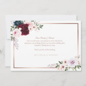 Love is Patient Roos Gold Burgundy Florals Foto Save The Date (Achterkant)