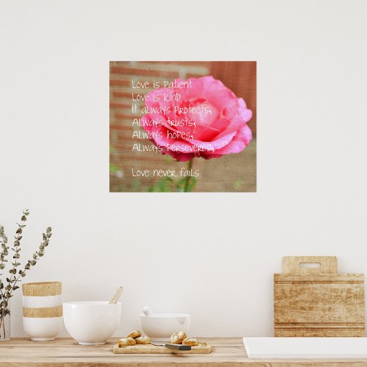 Love is Patient Rose Poster (Keuken)