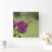 Love is Patient Roses Vierkante Klok (Huis)