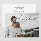 Love is Patiënt Save the NEW date Wedding Briefkaa (Voorkant / Achterkant)