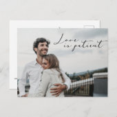 Love is Patiënt Save the NEW date Wedding Briefkaart (Voorkant / Achterkant)