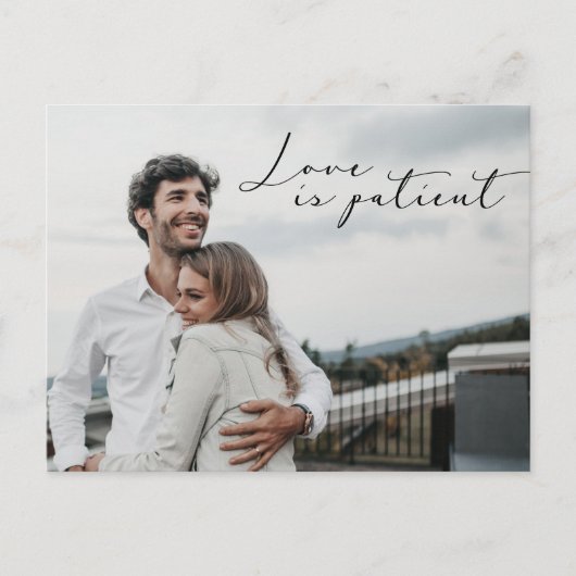 Love is Patiënt Save the NEW date Wedding Briefkaart (Voorkant)