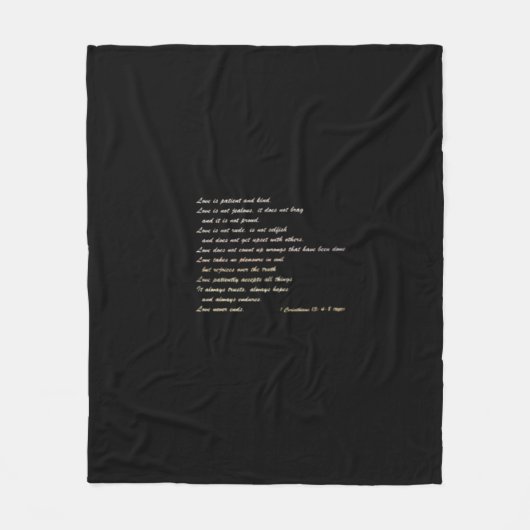 Love Is Patient Simple Inspirational Design  Fleece Deken (Voorkant)