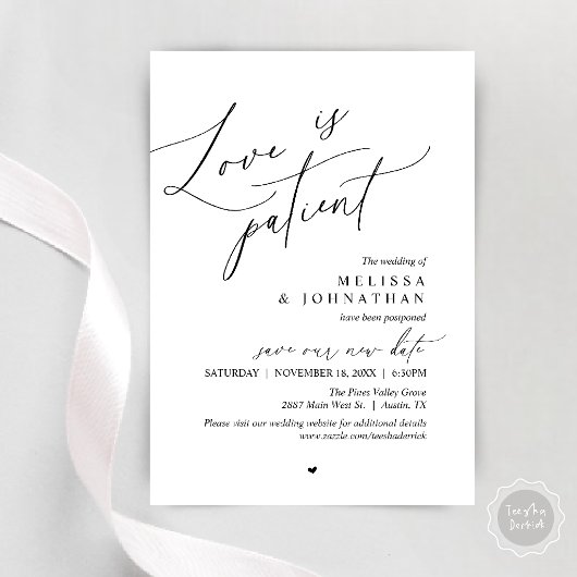 “Love Is Patient” Uitstel Trouwdatum Aankondiging