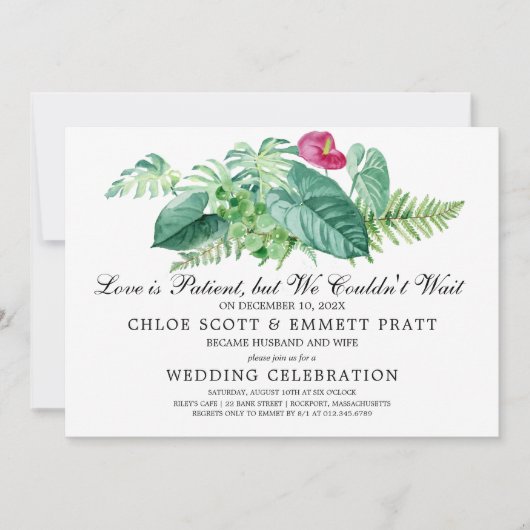 Love is Patient Wedding Announcement Uitnodiging (Voorkant)