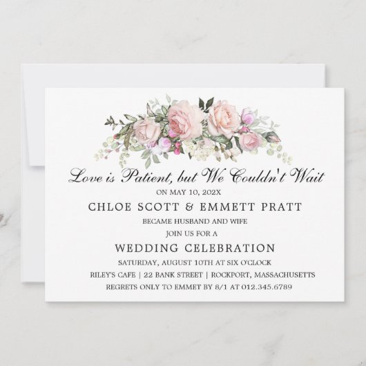 Love is Patient Wedding Announcement Uitnodiging (Voorkant)