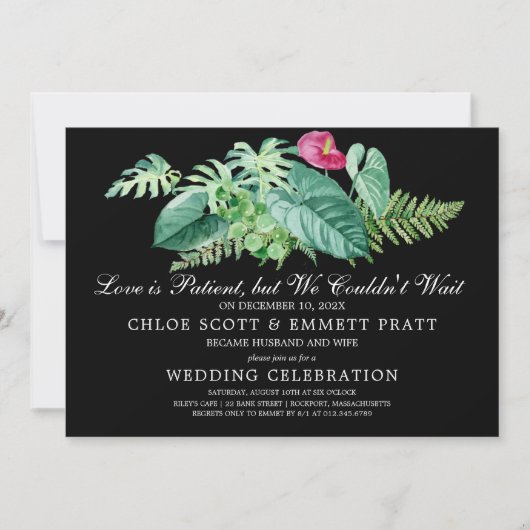 Love is Patient Wedding Announcement Uitnodiging (Voorkant)