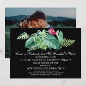 Love is Patient Wedding Announcement Uitnodiging (Voorkant / Achterkant)