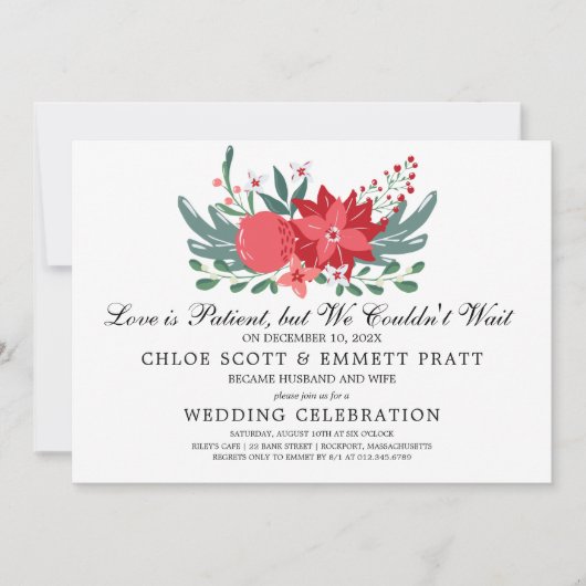 Love is Patient Wedding Announcement Uitnodiging (Voorkant)