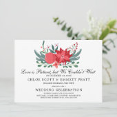 Love is Patient Wedding Announcement Uitnodiging (Staand voorkant)