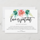 Love is Patient Wedding Postponement Aankondiging (Voorkant)