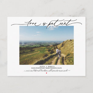 Love is Patient Wedding Postponement Briefkaart
