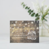 Love is Patient Wedding Postponement Mason Jars Aankondigingskaart (Staand voorkant)