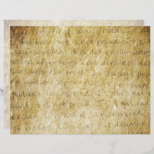 Love is Patient Wedding Program Hoesje (Voorkant / Achterkant)