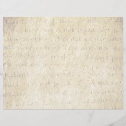 Love is Patient Wedding Program Hoesje (Achterkant)