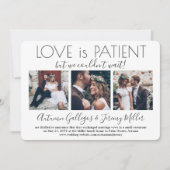 Love is Patient Wedding Reception 4 Foto Collage Kaart (Voorkant)