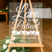 Love is Patient Wedding Welcome Acryl Bord
