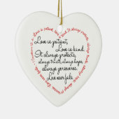 Love is Patient Word Heart Keramisch Ornament (Rechts)