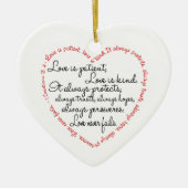 Love is Patient Word Heart Keramisch Ornament (Voorkant)