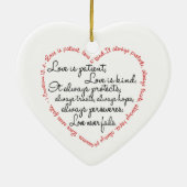 Love is Patient Word Heart Keramisch Ornament (Achterkant)