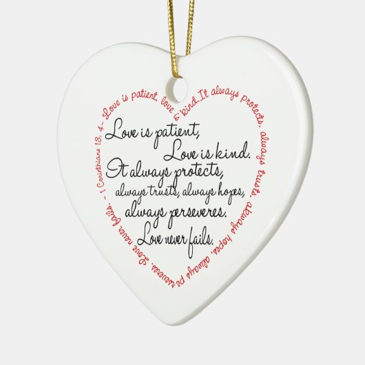 Love is Patient Word Heart Keramisch Ornament (Links)