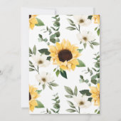 Love is Patient Yellow Waterverf Sunflower Wreath Save The Date (Achterkant)