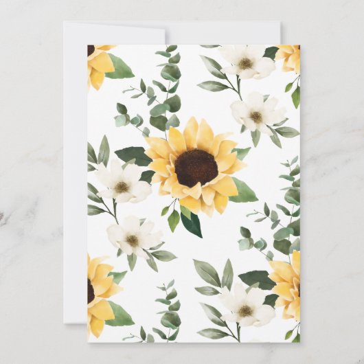 Love is Patient Yellow Waterverf Sunflower Wreath Save The Date (Achterkant)