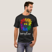 Love is Peace Sunflower Lgbt Pride Gay Lesbia T-shirt (Voorkant volledig)