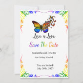 Love is Rainbow Theme Save the Date Kaart (Voorkant)