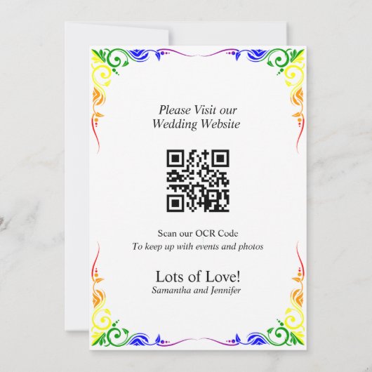 Love is Rainbow Theme Save the Date Kaart (Achterkant)