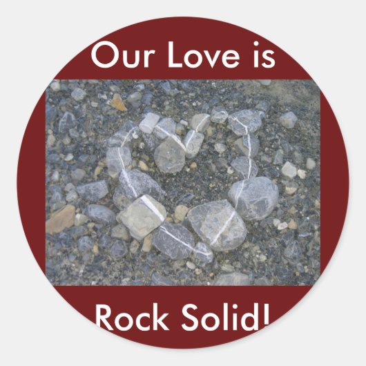 Love is Rock Solid Ronde Sticker (Voorkant)