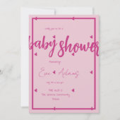 Love is Roze Collectie Baby shower Invitation Kaart (Voorkant)