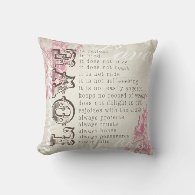 Love is Shabby Chic Pillow Kussen (Voorkant)