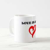 "LOVE IS SOORT HART" KOFFIEMOK (Voorkant links)