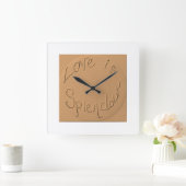 "Love is Splendor" Gold Relief >Wall Clocks Vierkante Klok (Huis)