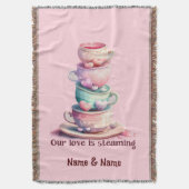 Love is Steaming  Coffee Cups Deken (Voorkant Verticaal)