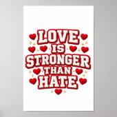 Love Is Stronger Than Hate Valentine Poster – Red  (Voorkant)