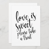 Love is Sweet Affordable Wedding Favors Sign Kaart (Voorkant / Achterkant)