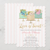Love is Sweet Baby shower Invitation Kaart (Voorkant / Achterkant)