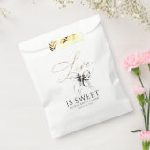 Love is Sweet Black Bow Gold Script Thank You Bedankzakje (Gezegeld)