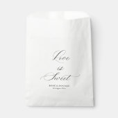 Love is sweet black script wedding bedankzakje (Voorkant)