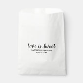 Love is Sweet Black stijlvol script modern bruilof Bedankzakje (Voorkant)