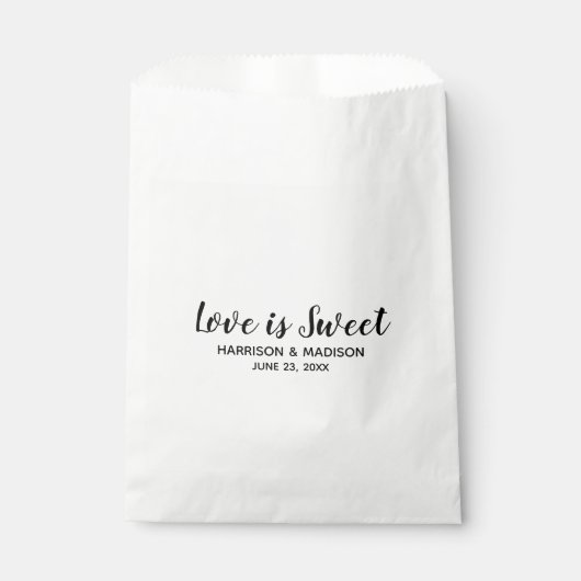 Love is Sweet Black stijlvol script modern bruilof Bedankzakje (Voorkant)