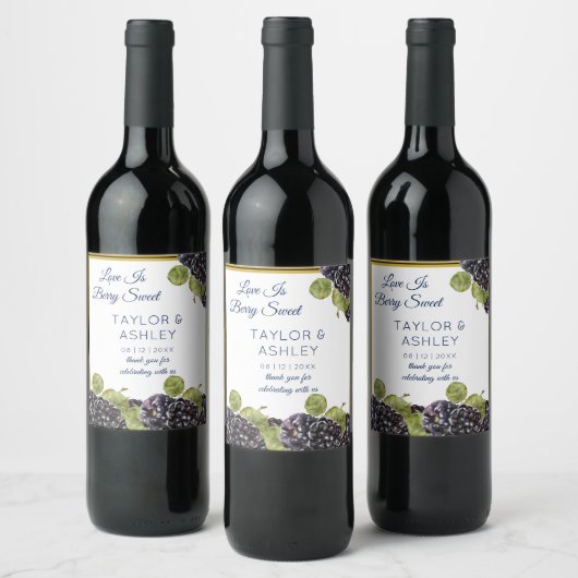 Love is Sweet Blackberry Fruit Wijn Etiket (Flessen)